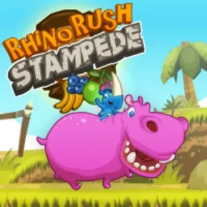 Rhino Rush Stampede - free online parkour game thumbnail, play in browser